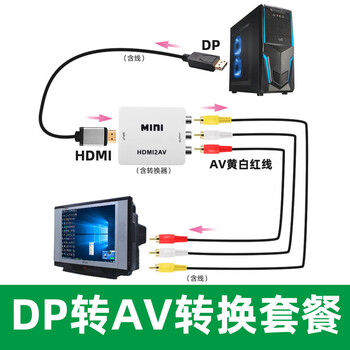 Dp to av converter computer displayport to cvbs composite video yellow white red lotus interface default