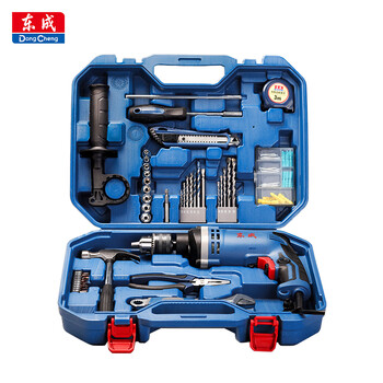 Dongcheng 710w impact drill z1j-ff-16t household electric drill wired electric tool box multi-functional set