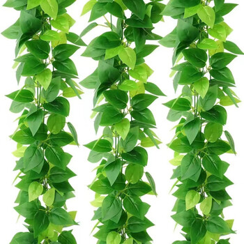 Simulated pothos rattan plastic fake mosaic and leaf pipe decoration ceiling air conditioning water pipe blocking and ugly waterproof + leaf pothos 4 pieces (total 9.2 meters)