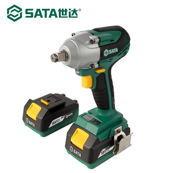 Sata 05818 single battery dual battery fast charging high torque electric wrench rechargeable 18v brushless lithium battery impact wrench 05818c brushless lithium battery wrench (dual battery fast charging version)