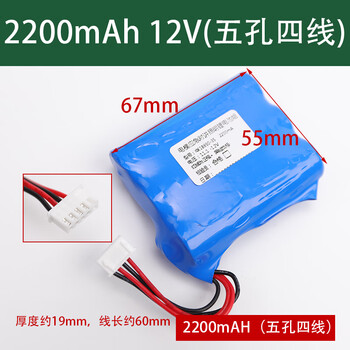 Elevator rkp220/12 emergency lighting power lithium battery pack 2200mah 12v suitable for deling/fujitsu 2200mah 12v (five holes and four wires)