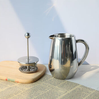 Supu304 stainless steel french press pot for brewing ground coffee powder filter press pot american hand tea maker double-layer insulation household 350ml