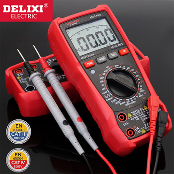 Delixi electric portable industrial-grade high-precision anti-burn smart multimeter phase sequence meter electrician special meter delixi 890c plus special tip test pen_with phase sequence temperature