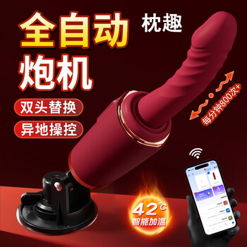Pillow fun telescopic gun machine, small pile driver, heated vibrator, remote control shelling platform, simulated dildo, suchao app heating model, double heads replaceable + leggings + suction cup base