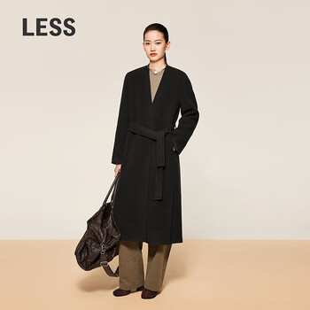 Less 2024 winter new sheep wool stand collar h-shaped woolen coat 2o0810210 223 espresso l