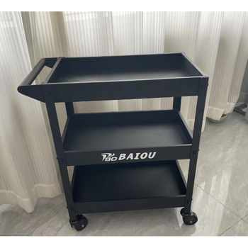 Yingtang three-layer trolley, industrial style tool trolley, wheel storage parts, mobile home flower stand, green plant trolley, black