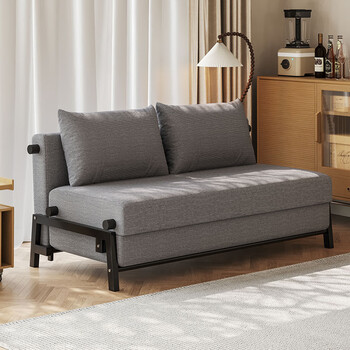 Yupin sofa bed folding dual-purpose living room balcony study fabric small apartment single sofa s331 gray 120