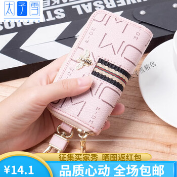 Taizi xue 2025 new american fashion key bag women's advanced keychain multifunctional large capacity household bag european and american pink