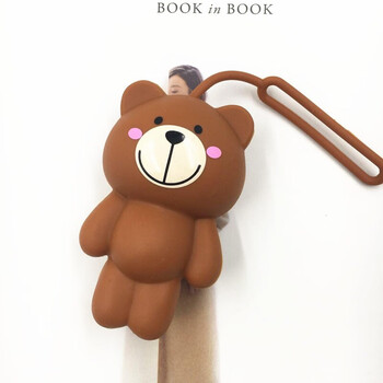 Nimenshi silicone key bag for women korean cute fan personalized cartoon bear creative large-capacity pull-out keychain pendant smiley bear