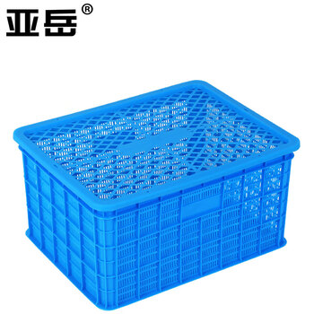 Yayue plastic basket frame turnover box thickened hollow storage box large express logistics basket livestock industry plastic frame storage box miscellaneous basket outer 450*350*235mm with cover blue
