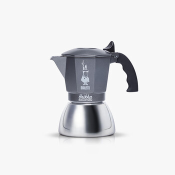 Bialetti italian stainless steel moka pot electromagnetic induction home hand-brewed coffee pot double valve 4 cups - 170ml