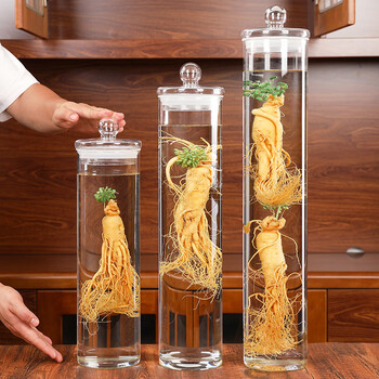 Juhao four seasons slender medicinal special infusion glass bottle food sealed can cow dali ginseng deer whip infusion wine bottle specimen display 8 catties (12cm diameter/40cm inner height)