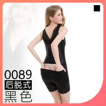 Beauty trap back-off authentic brand body shaping garment, authentic tummy-tightening butt lift, weight loss, fat-burning one-piece corset body slimming garment 0089 (four-corner back off style) black 2xl size (recommended 135-155 catties)