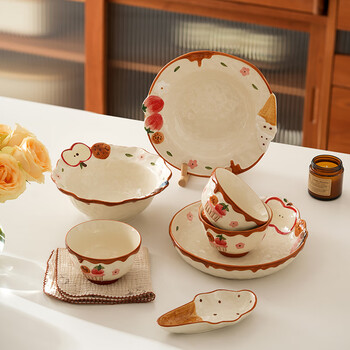 Siyue handmade bowl set for housewarming, complete set of ceramic dishes, bowls and chopsticks, high-looking underglaze color tableware gift box, 18-piece set for couple, 2-person meal, gift box