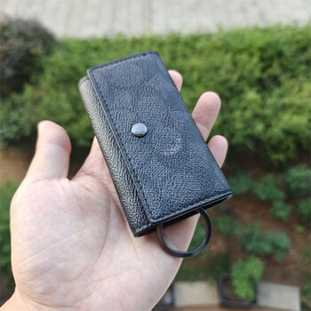 Coach direct purchase coach key case classic pvc snap key case 69097 69097-chr carbon black presbyopic