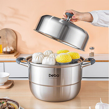 Debo eliot 30 cm 316 steel one-piece pot body anti-dry burning steamer double layer 2 layers 30cm