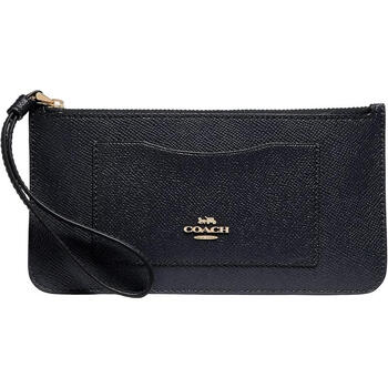 Coach women's multi-layered leather zipper wallet lightweight and practical for storing small things with wristband as a gift for your girlfriend midnight one size