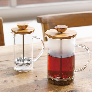 Hario french press heat-resistant glass olive wood coffee pot teapot imported from japan thw