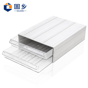 Guxiang drawer-type parts box gray transparent file drawer box assembled plastic box storage box component box sorting box hardware tool box screw parts box storage cabinet gray transparent double layer 339*243*94mm