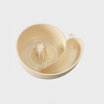 Kaiouli cute snail draining basket fruit cleaning basket fruit washing artifact hand-free kitchen removal of pesticide residual stains home basket cream white automatic cleaning
