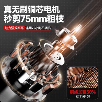 Jiapu electric scissors rechargeable powerful garden fruit tree pruning shears lithium-ion electric scissors to cut branches electric scissors pruning artifact brushless pruning king 10 cores 4.0ah one power