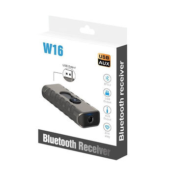 Usb wireless car bluetooth receiver 5.3 lossless sound quality audio amplifier headphone adapter aux dual use w16 bluetooth receiver 5.3