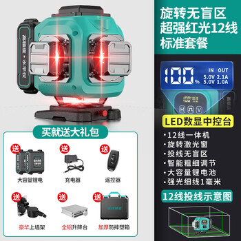 Rsrddy mingcheng lingjiang's new rotating window 81216-line two-color level high-precision wall and floor dual-use 12 12-line red light-standard new upgrade-rotating window