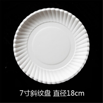 Chuanye disposable biodegradable sugarcane pulp paper plate paper bowl paper plate cake dinner plate square plate knife fork spoon painting barbecue diy 7-inch twill plate 50 pieces (diameter 18cm)
