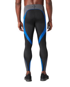 Cw-x men's compression tights exo-web support knee and hip stabilization running and fitness breathable black/gray/gray x large size