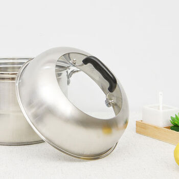Zailu qiaobolai 304 stainless steel pot lid heightening and thickening steamer lid high lid stainless steel heightening lid round steamer pot lid 22 points 6cm