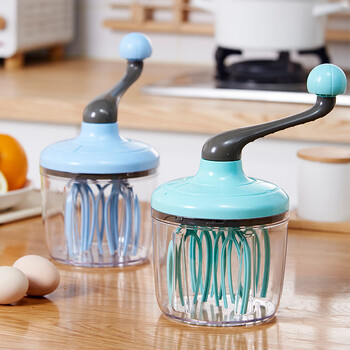 Luluo's new hand-cranked multifunctional household kitchen baking tool egg beater small whipper mini egg mixer green