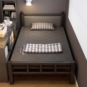 Chen tao folding bed household single bed adult lunch break nap small bed reinforced hard board bed simple small apartment iron bed 100cm wide upgraded thickened steel frame