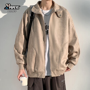 Popeye american handsome suede jacket men's autumn and winter stand-up collar retro flight jacket dj05