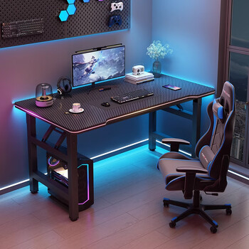 Computer desk desktop home folding table e-sports game table office desk simple study desk spring table black 100*60*75cm (no installation required)