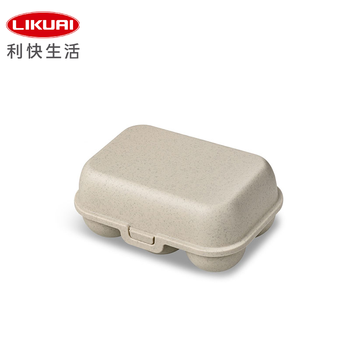 Likuai egg storage box refrigerator storage box imported from germany food grade organic resin flip cover snap-on sand color 170*118*h73mm