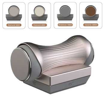 Alloy drum sharpener fixed angle sharpener household quick sharpening polishing sand polishing artifact multi-function roller alloy drum sharpener one cherry blossom color + whetstone