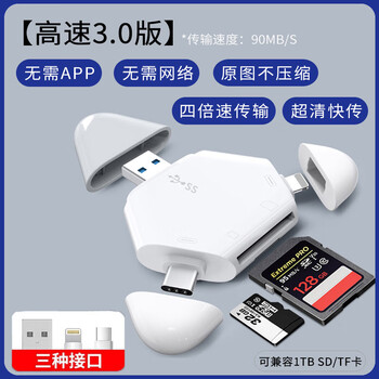 Aoro card reader all-in-one mobile phone computer universal camera sd memory card high-speed suitable for huawei typec apple iphone15 all series ipad tablet reading tf multi-function triangular three-in-one card reader high-speed model supports sd card + tf card