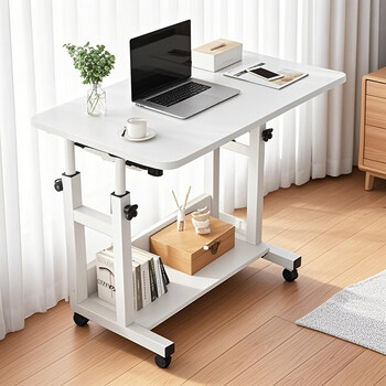 Huakai star computer desk lift small table movable bedside table simple student desk dormitory home study table bgz737 beige upgraded reinforcement double layer 80*40 liftable with mobile pulley