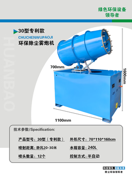 Huili fog cannon machine construction site dust removal environmental protection 30m 60m small sprayer automatic dustproof high range dust reduction atomizer patented 220v range 30 type - semi-automatic