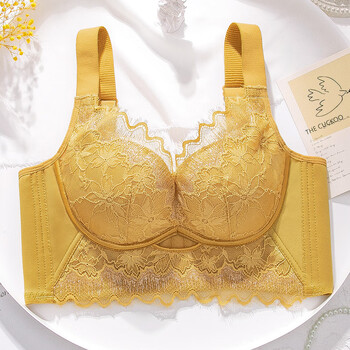 Tingmei (gracewell) bra set brand counter push-up adjustable high side ratio auxiliary breast support without wire rim thick bra single piece yellow 75b one size fits all x 34