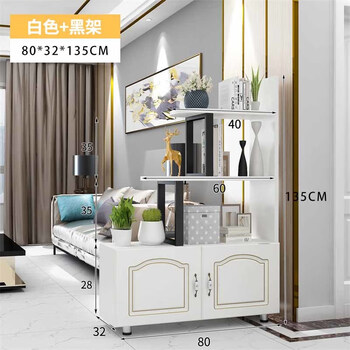 Shantou lincun living room entrance cabinet shoe cabinet integrated light luxury entry partition cabinet sofa storage rack multi-functional wine cabinet storage cabinet delivery to home + (self-installation) black shelf + white 80*32*135cm