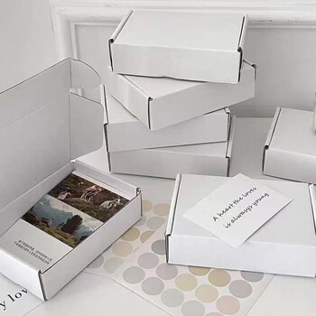 Baokesi ins style white airplane box 20*14*4 10 hand account gift packaging box express handmade guka packaging box