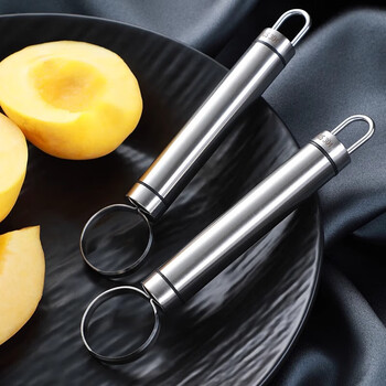 Riheshengtang yellow peach corer 304 stainless steel peach digging tool fruit corer yellow peach canned corer 1 piece - 304 stainless steel