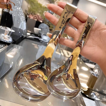 Guofeng stainless steel soup spoon 316 food-grade porridge spoon for soup and porridge short-handled large-headed spoon household soup spoon high-end and exquisite large size real 316 stainless steel