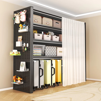 Linxiao shelf storage rack for home balcony basement floor-standing multi-layer storage rack dust-proof empty debris express storage rack six floors high 200cm super load-bearing length 150 width 50cm gauze curtain provided