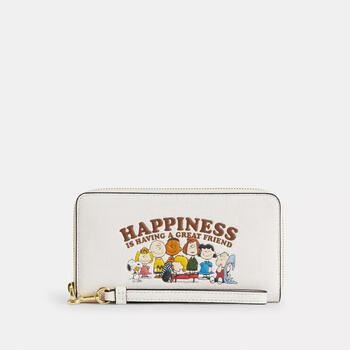 Coach co-branded long zipper wallet multi-functional storage detachable shoulder strap compatible with iphone pro chalk multi