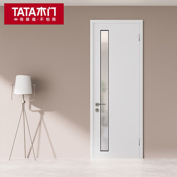 Tata wooden door z001b glass door kitchen door kitchen door toilet door toilet door wooden glass door coconut milk white single door hardware package (silver magnetic lock*1+hinge*2+door latch*1)
