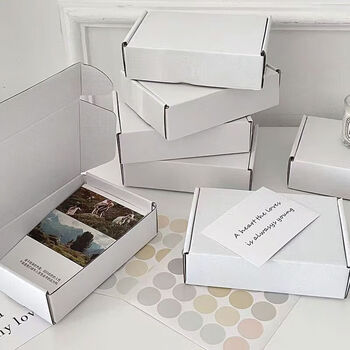 Ins style white airplane box plus hard gu card packaging box small card packaging box rectangular flat box g2a1 white 15*10*4cm small size 50 pieces