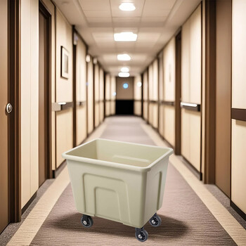 Deans stainless steel linen cart hotel room work cart cleaning cart laundry room linen storage cart large capacity cleaning trolley c-40s plastic beige