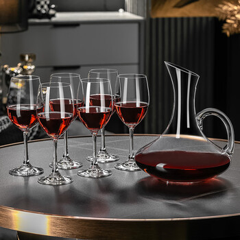Genas red wine glass set home high-end crystal glass decanter wine glass light luxury high-end tall cup